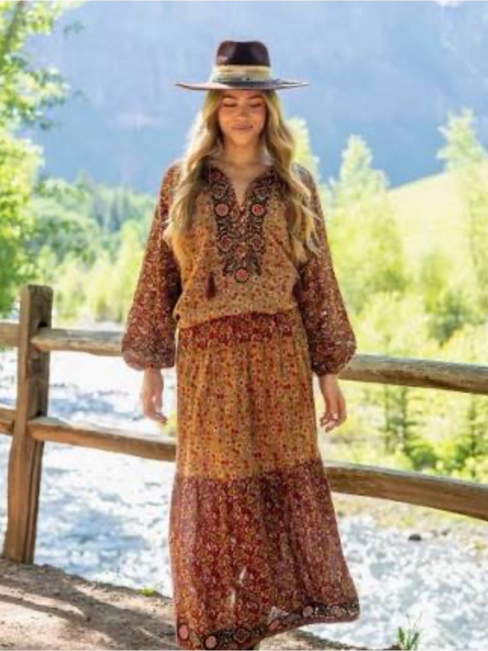 Boho Floral Maxi Skirt